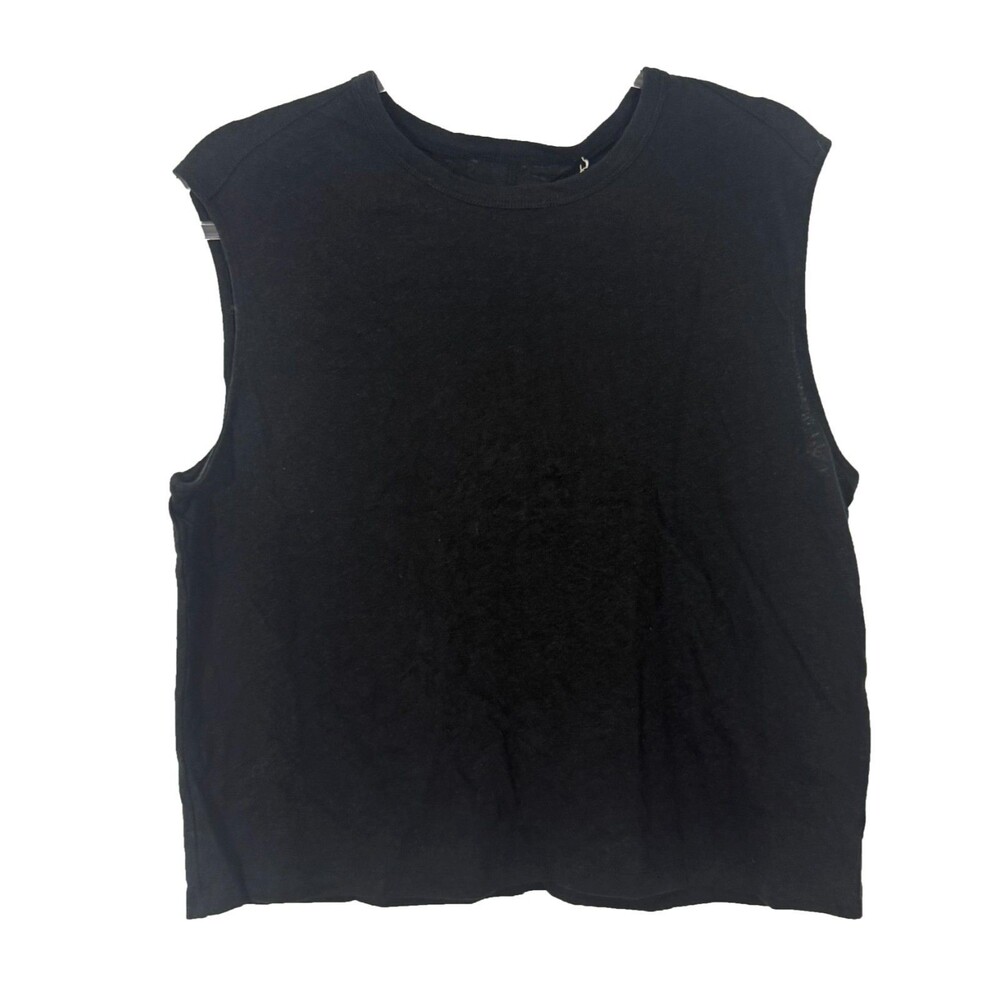 Everlane The Muscle Tee In Cotton Linen M Black Crew Boxy Cool Minimal NWT B88 - Picture 2 of 5